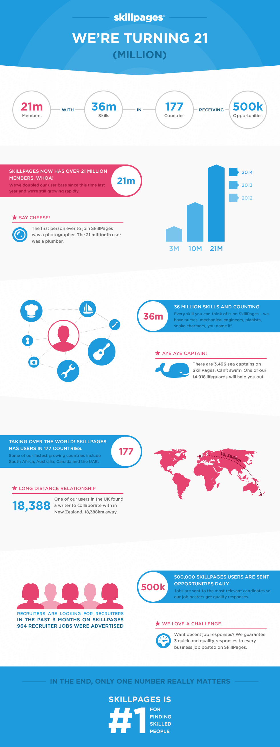 SkillPages turns 21 infographic