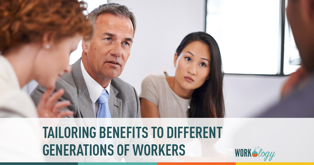 benefits, baby boomers, millennials, generations, generations at work